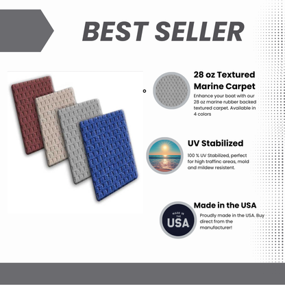 28 oz. Pontoon Boat Carpet - 8.5' Wide
